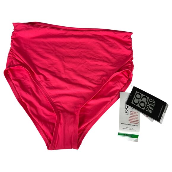 Coco Reef U95208 Hot Pink Impulse Rollover Bikini Bottoms Size Large NEW - Picture 5 of 6
